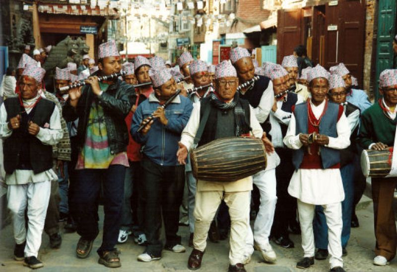 Geburtstagsfeier für eine 90jährige Frau in Patan